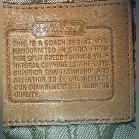 Coach Soho Drawstring Wristlet Rare Vintage Hand Bag Style 7128 Y2K Bamboo Suede - Picture 7 of 7